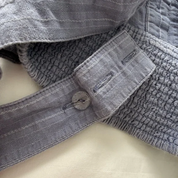 Free People Blue & White Bustier Crop Top | Button Front | Size S - Picture 7 of 8